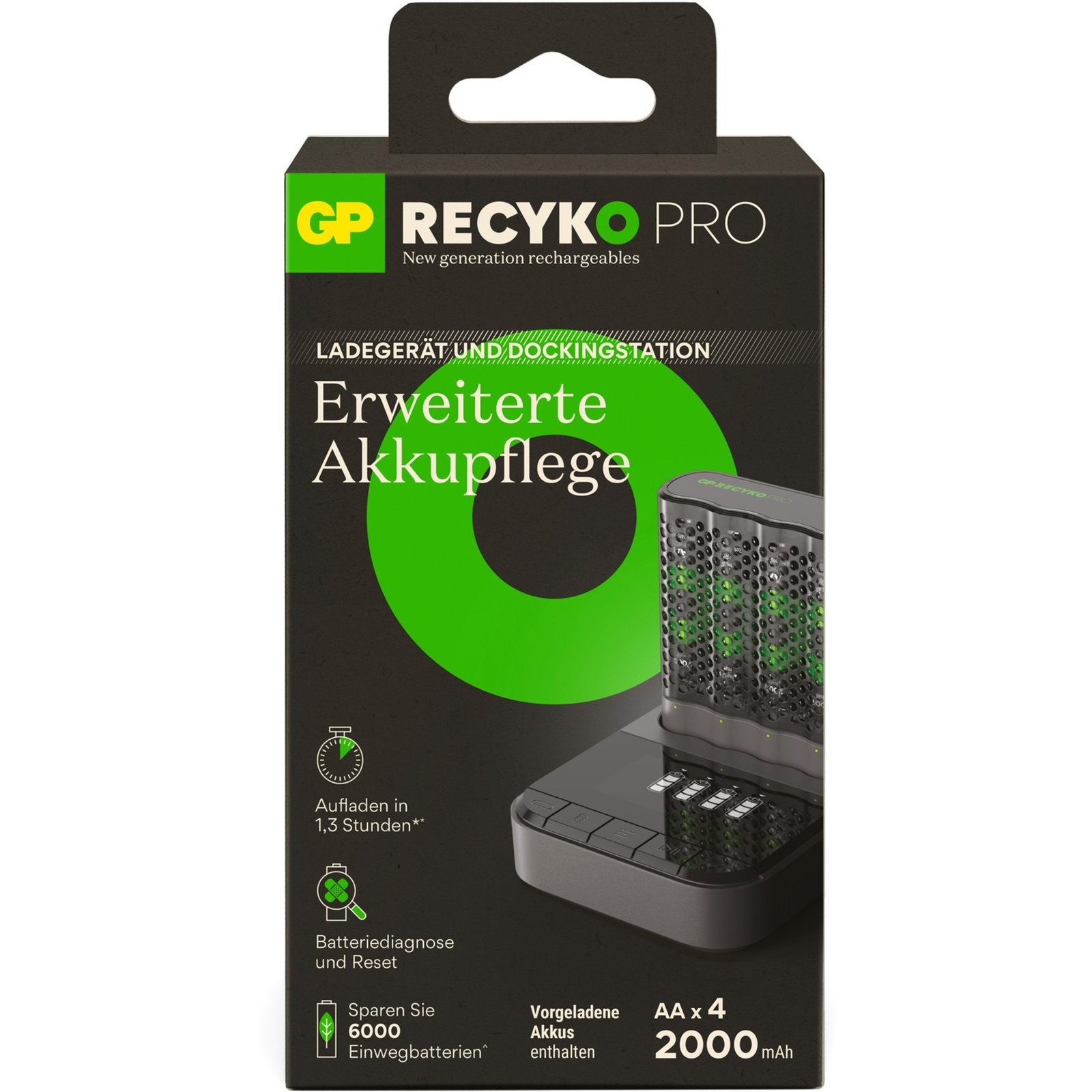 GP Batteries USB Akkuladegerät RECYKO PRO P461 Gris