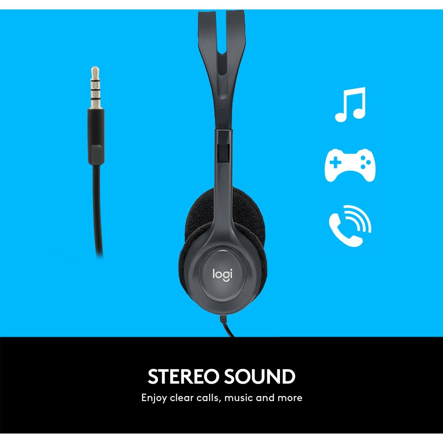 Logitech auriculares con micrófono H111 Gris