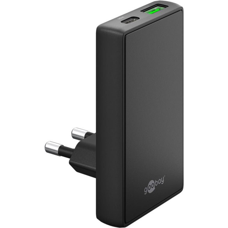 goobay USB-C/A PD GaN 90° Dual-Schnelladegerät