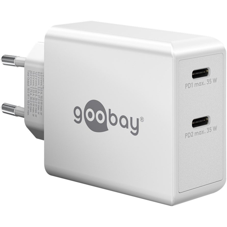 goobay USB-C Dual-Schnellladegerät 36 Watt
